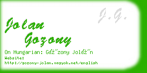 jolan gozony business card